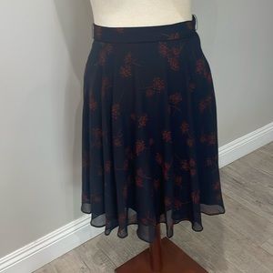 Ann Taylor blue with red floral print